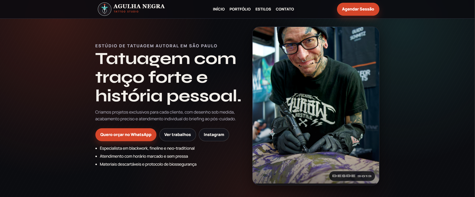 Site Agulha Negra Tattoo Studio